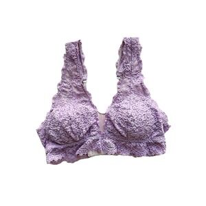 Aerie Purple Lace Bralette Womens Small Coquette Cottage Beach Layer Festival